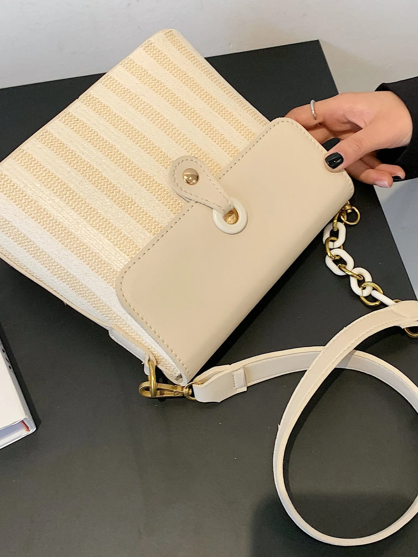 Striped Shoulder Bag