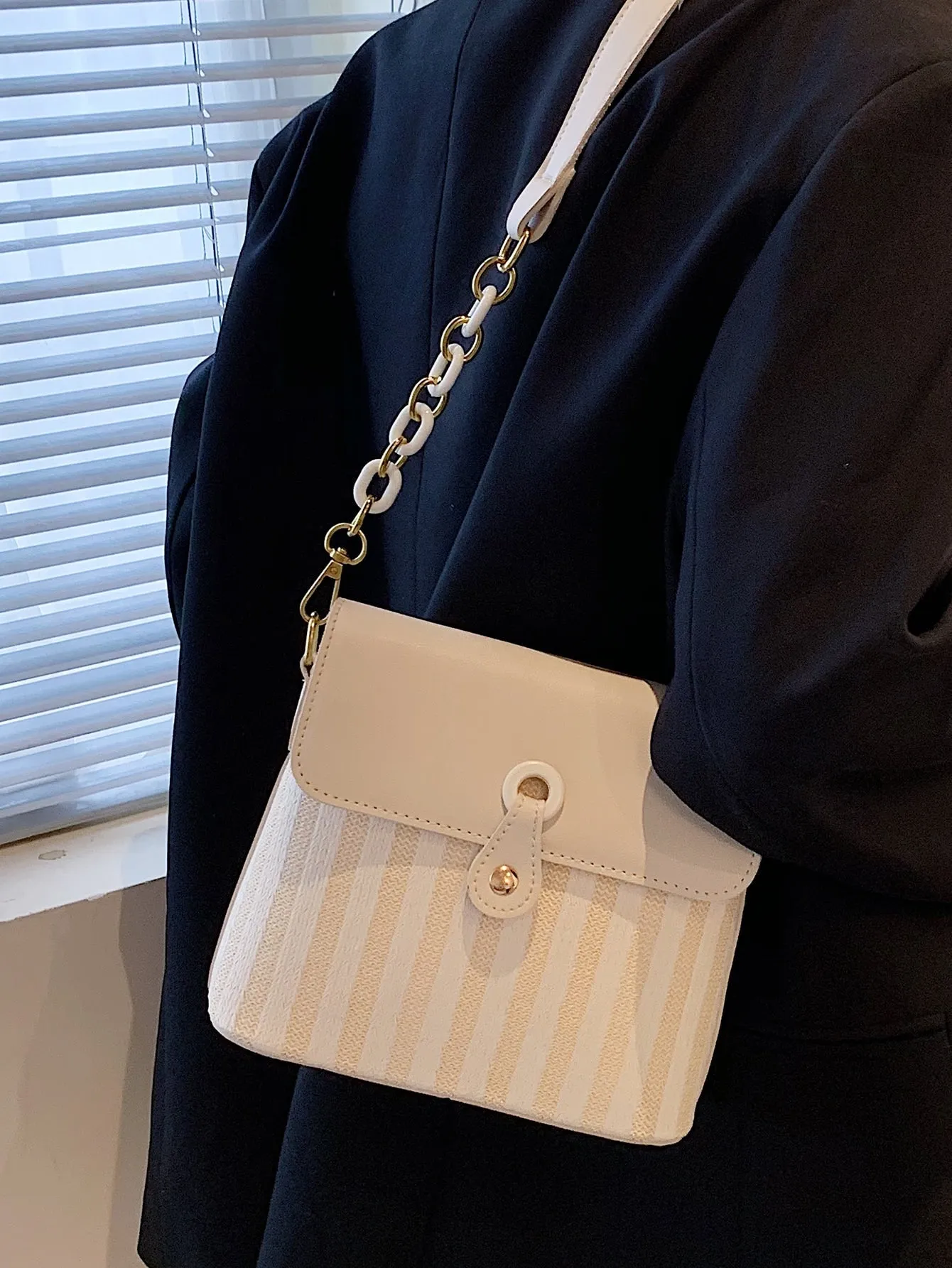 Striped Shoulder Bag