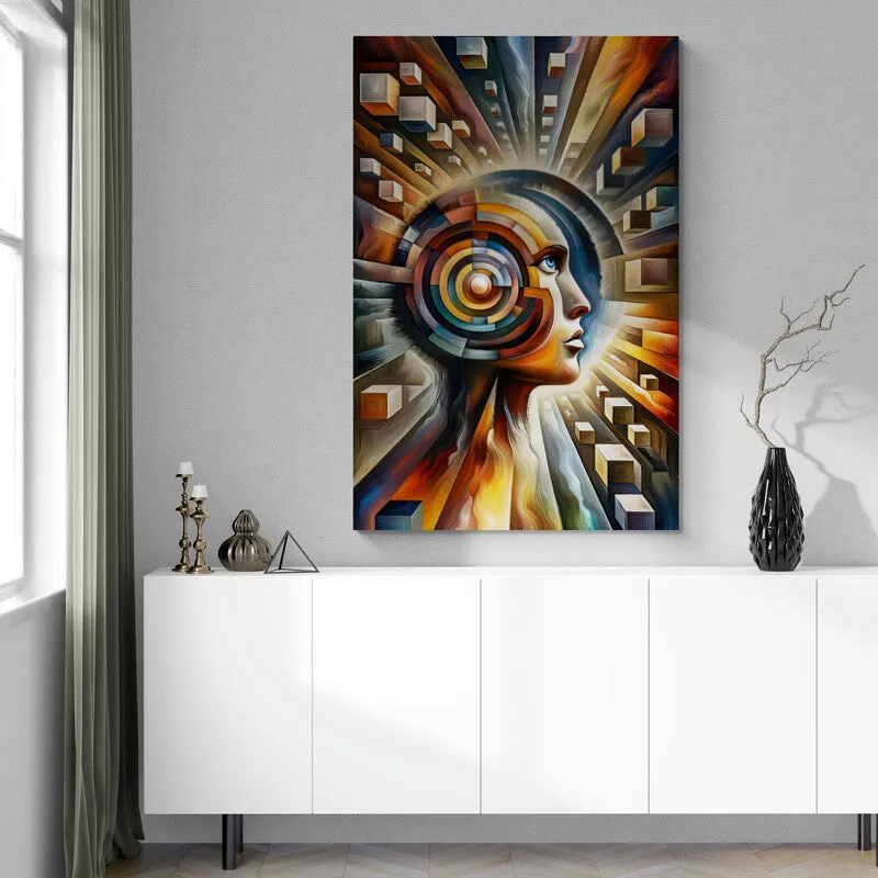 Surreal Abstract Cubist Wall Art - canvas