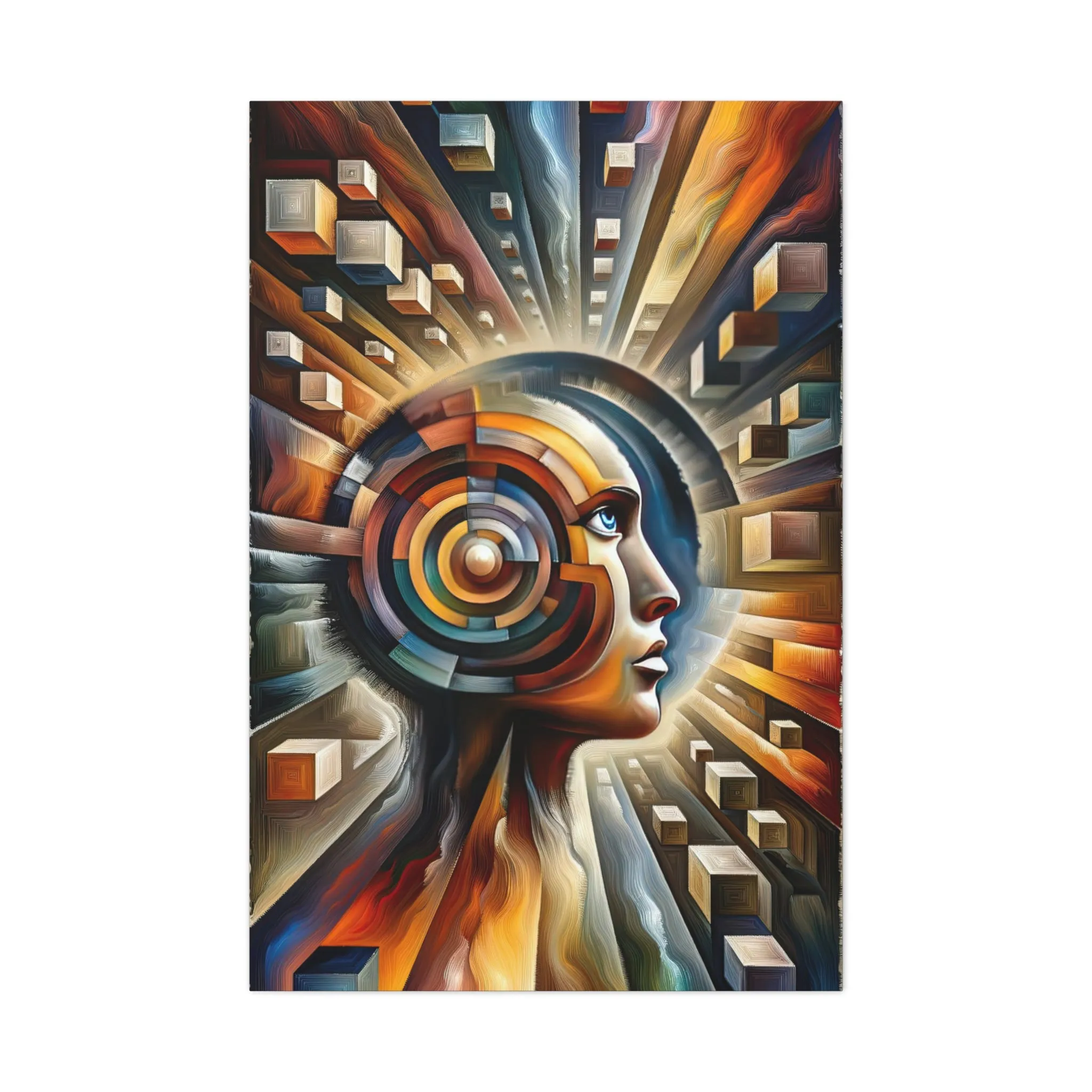 Surreal Abstract Cubist Wall Art - canvas