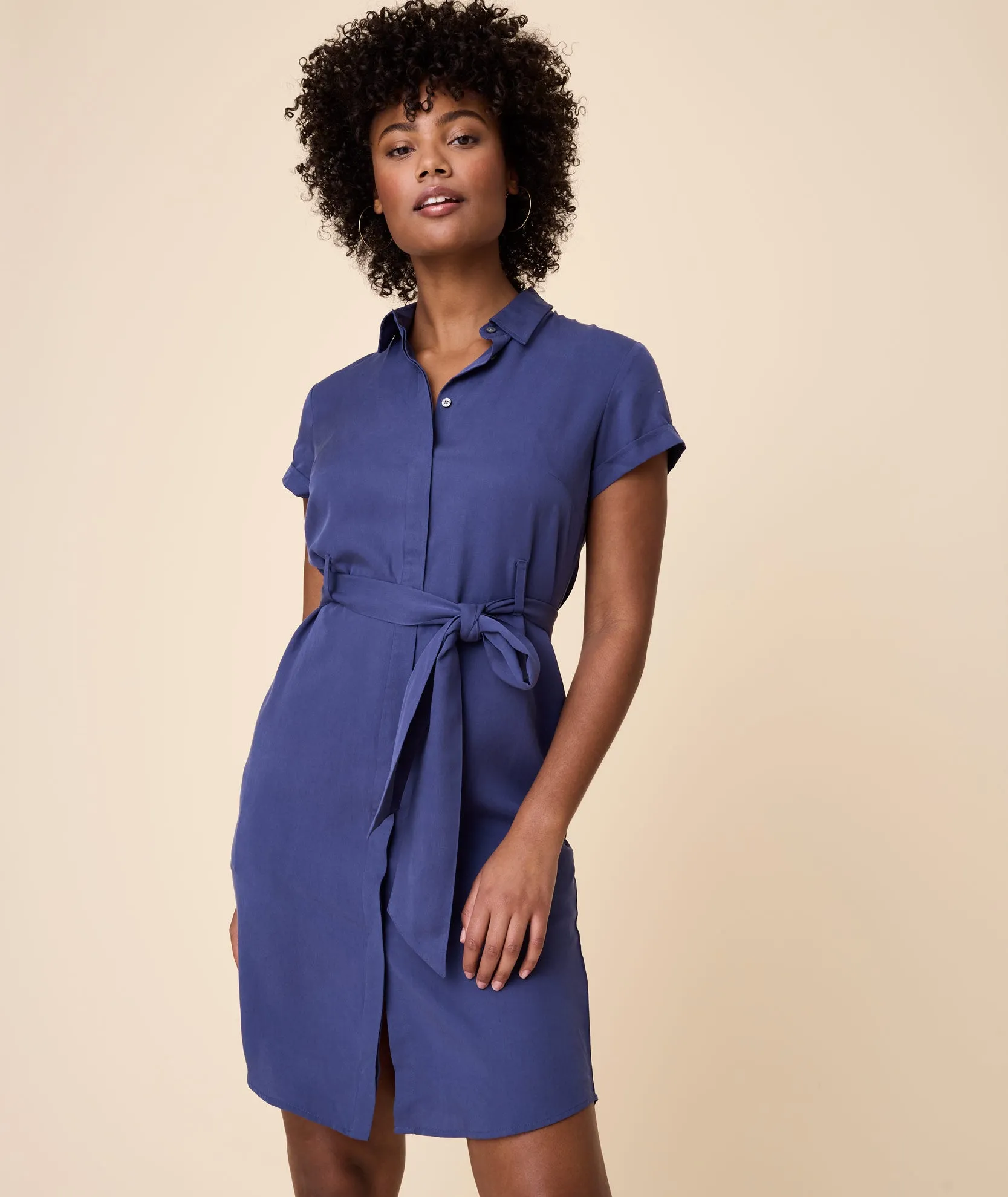 Tencel™ Twill Short Sleeve Emma Shirt Dress