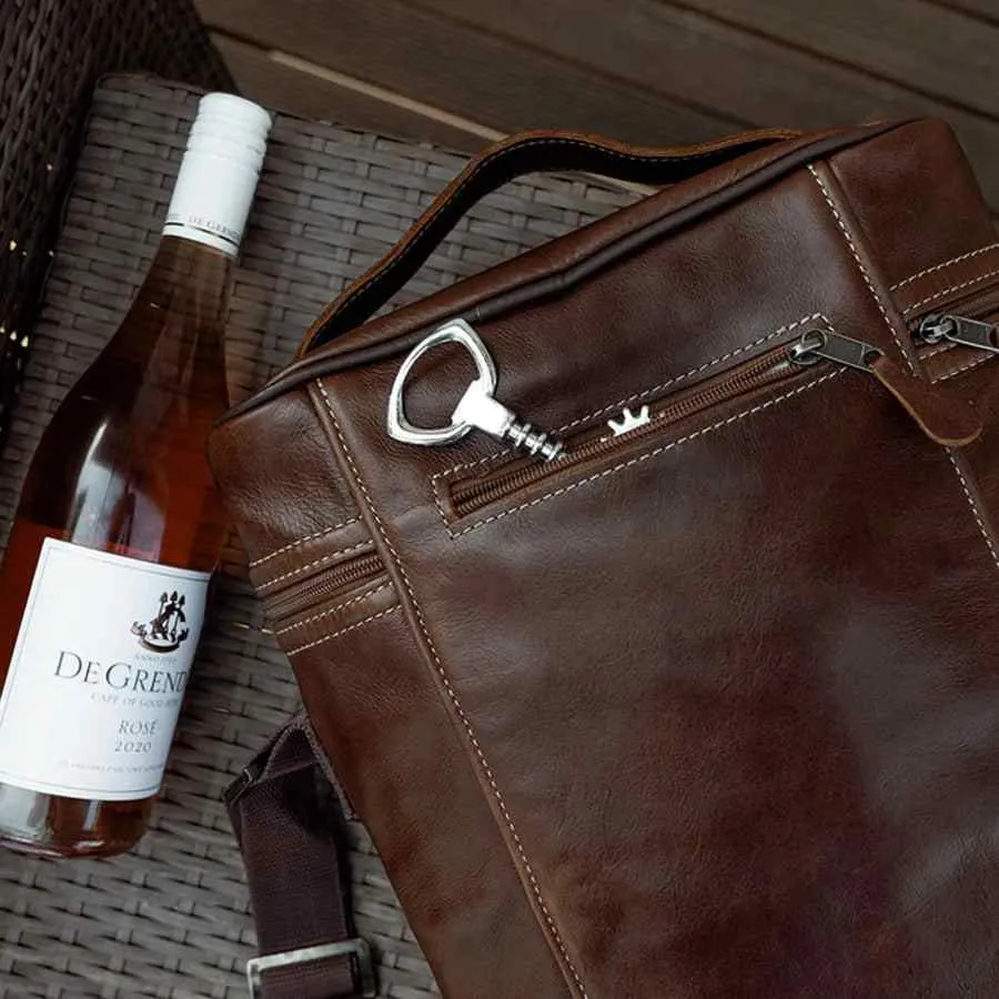 Thandana Leather Jumbo Wine Cooler Carry Bag