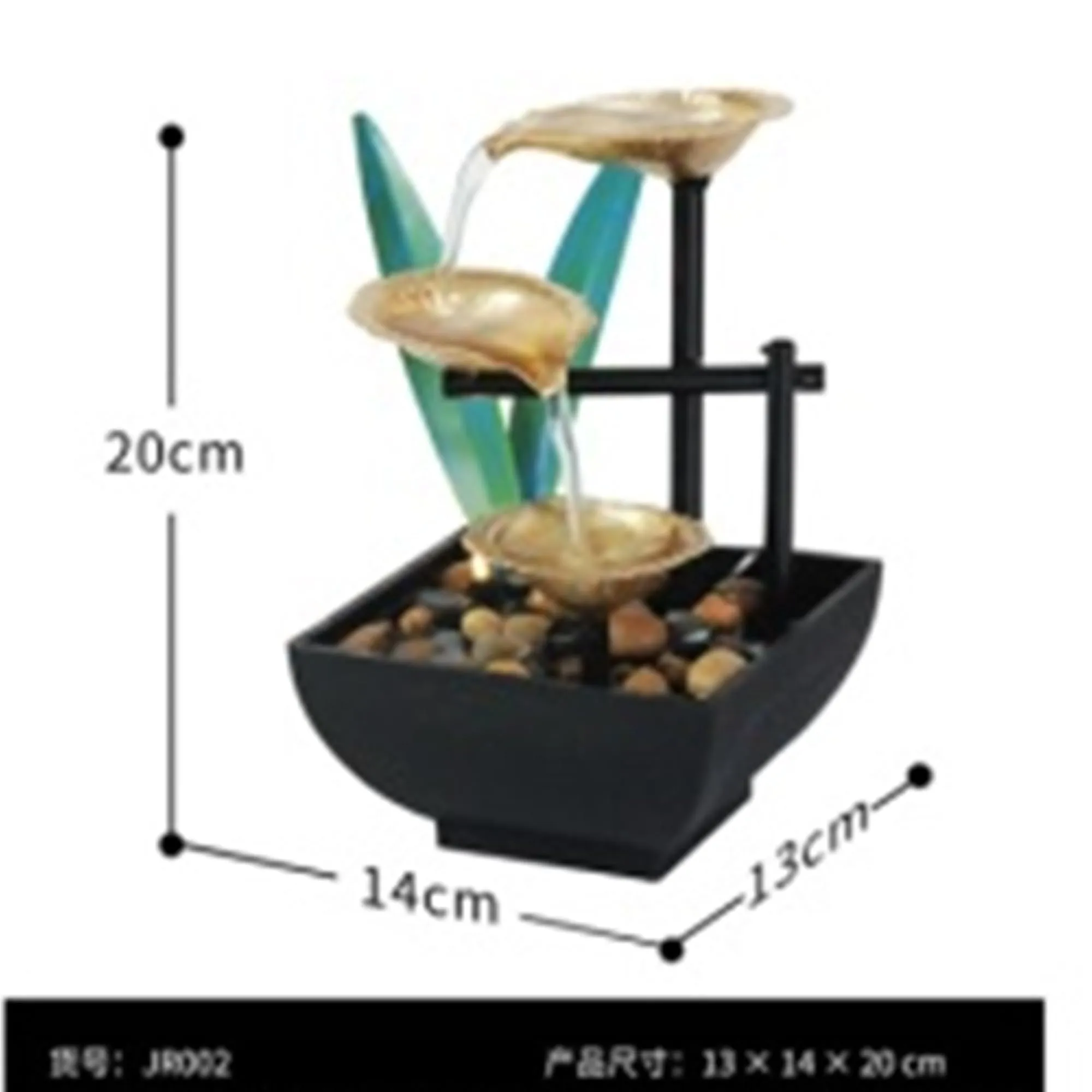 The Artment Modern Art ZenLeaf Serenity Indoor Showpiece Decorative Water Fountain for Living Room, Table Top, Office, Home Decor || (Height - 20CM)