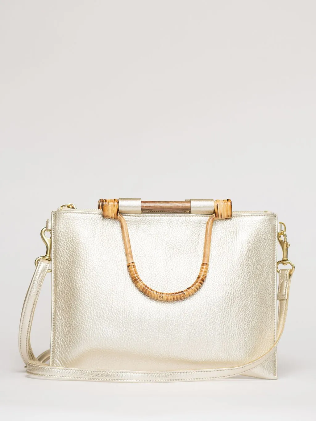 The Bamboo Clutch   Crossbody | Champagne