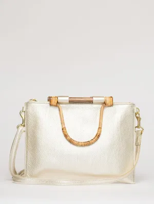 The Bamboo Clutch   Crossbody | Champagne