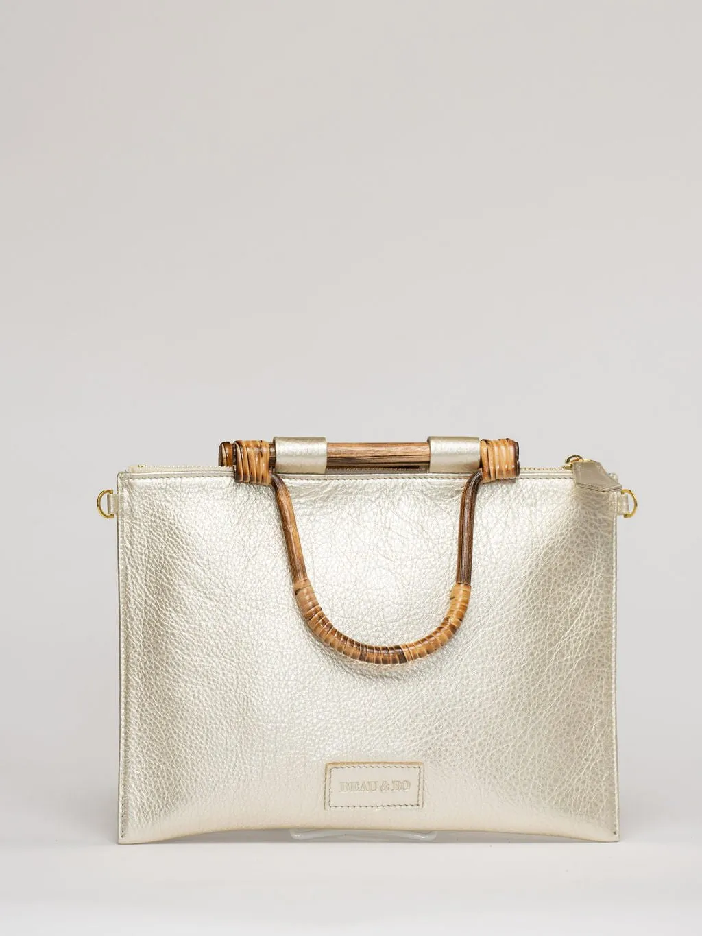 The Bamboo Clutch   Crossbody | Champagne