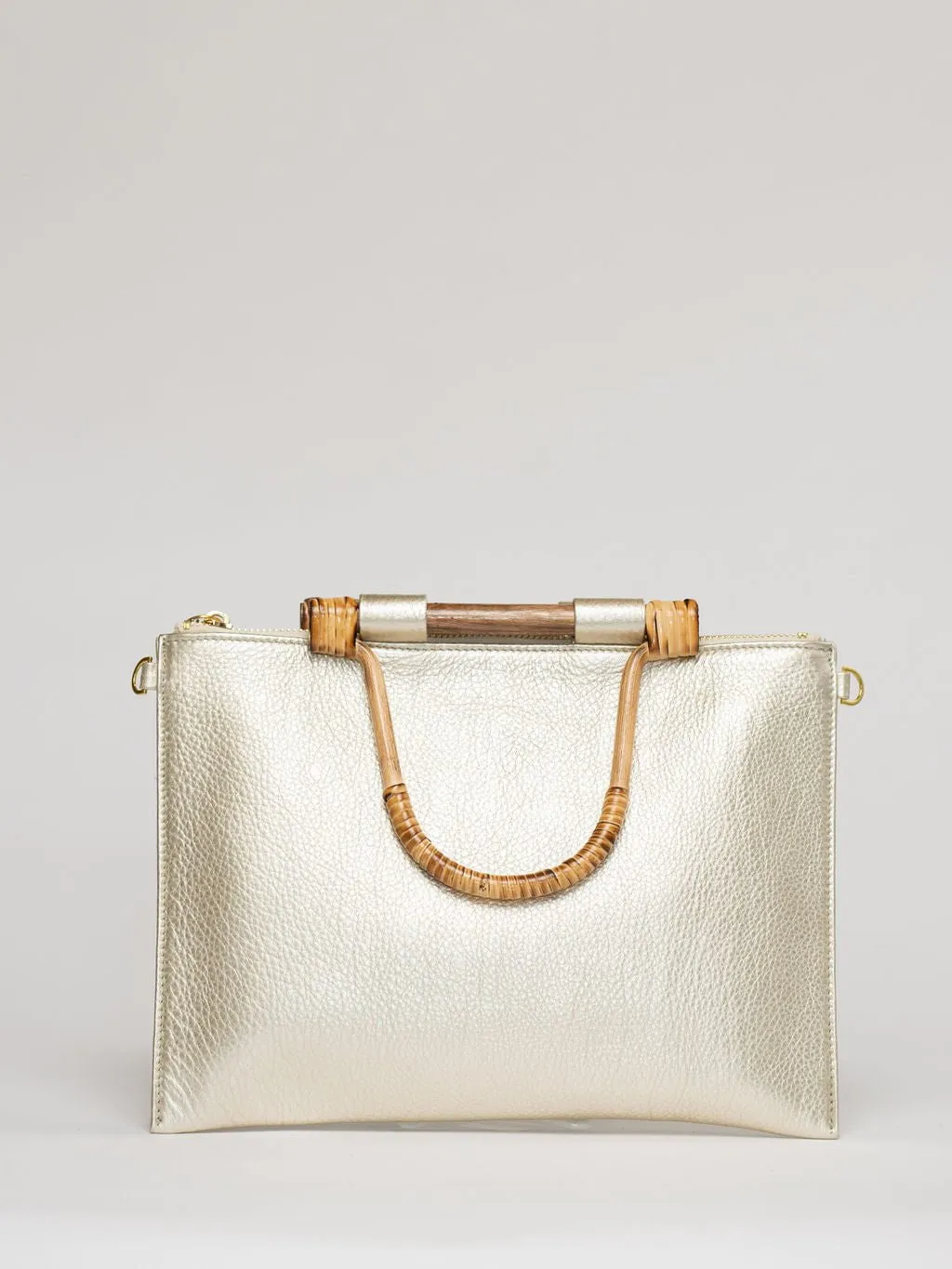 The Bamboo Clutch   Crossbody | Champagne