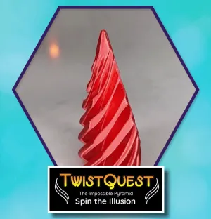 Twist Quest: 3D Printed Fidget Spiral Cone Toy (Black & Red)