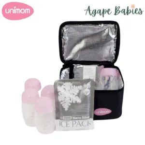 Unimom Cooler Bag (Includes 5 Milk Bottles   2 Ice Packs)