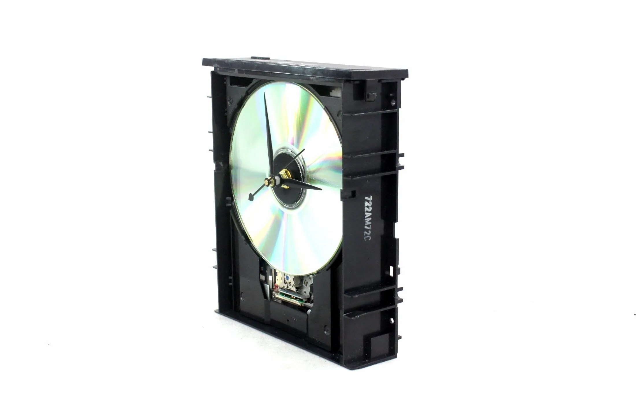 Upcycled Black & Silver DVD Drive Clock Tower  - Modern Desk Clock - Gift for geeks - gift for IT