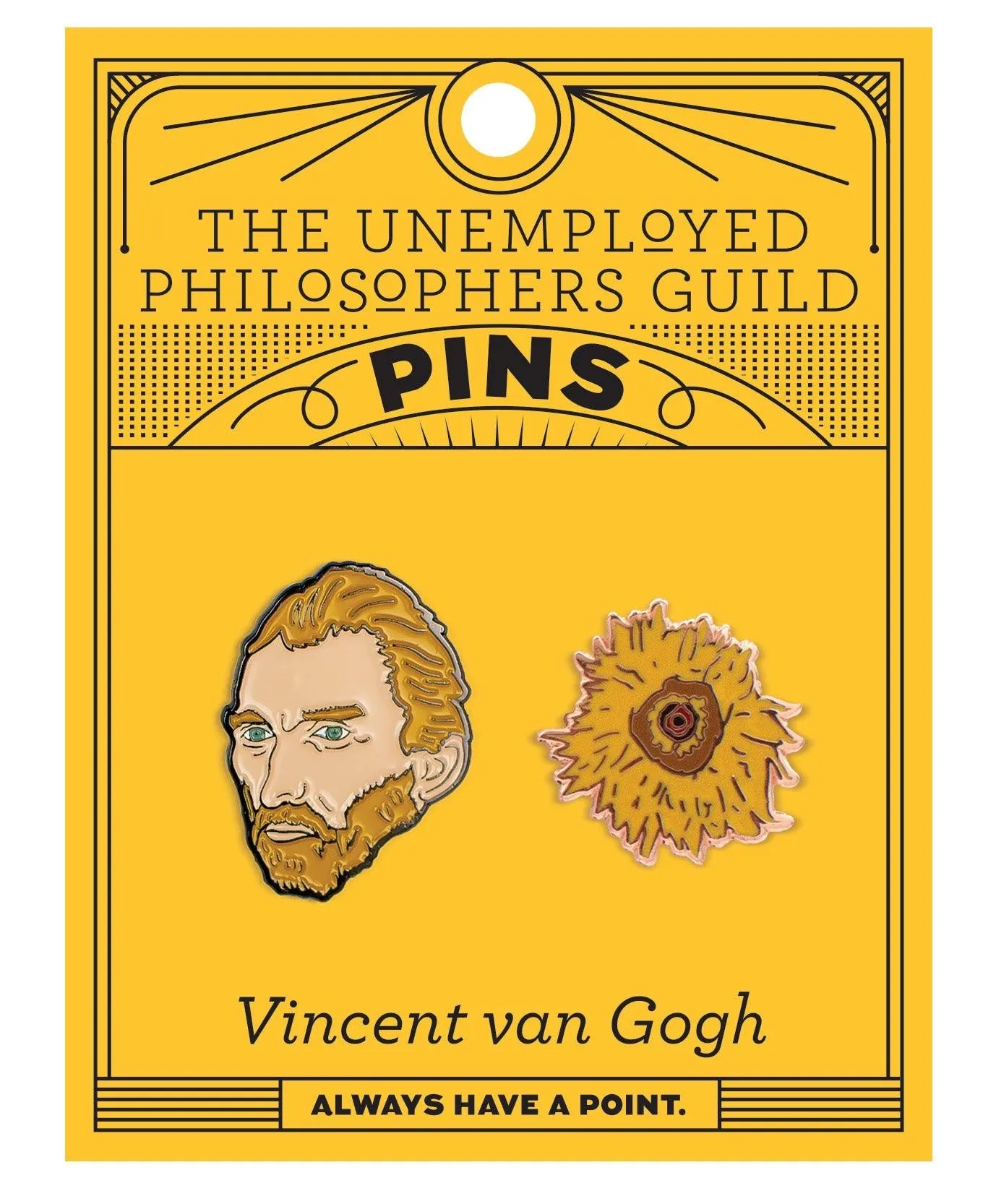 Van Gogh & Sunflower Enamel Pin Set