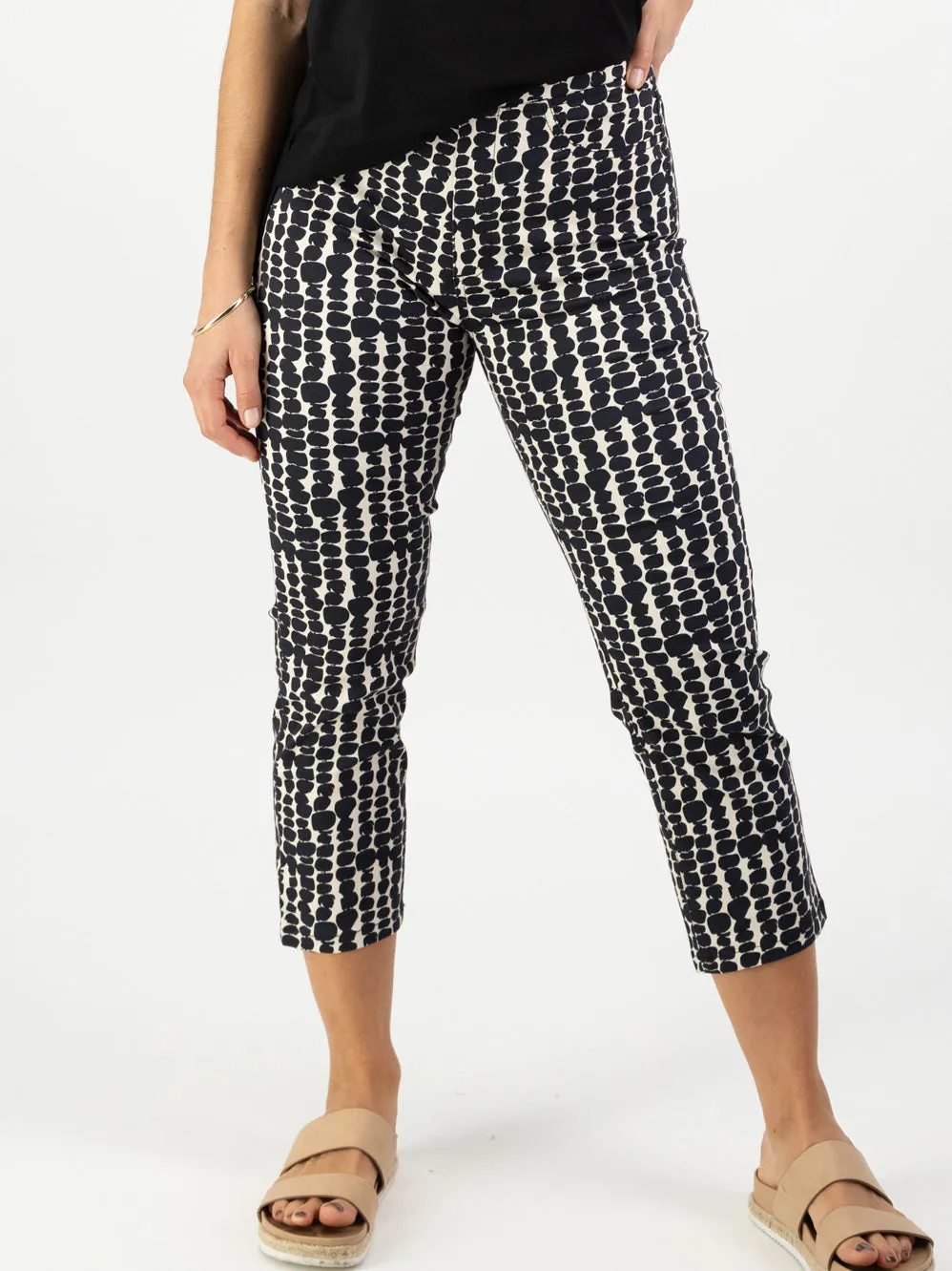 VASSALLI PRINT SLIM LEG 7/8TH PULL ON PANT