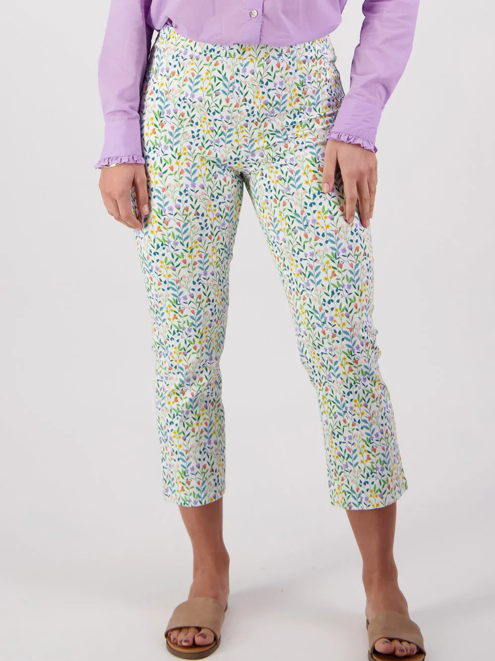 VASSALLI PRINT SLIM LEG 7/8TH PULL ON PANT