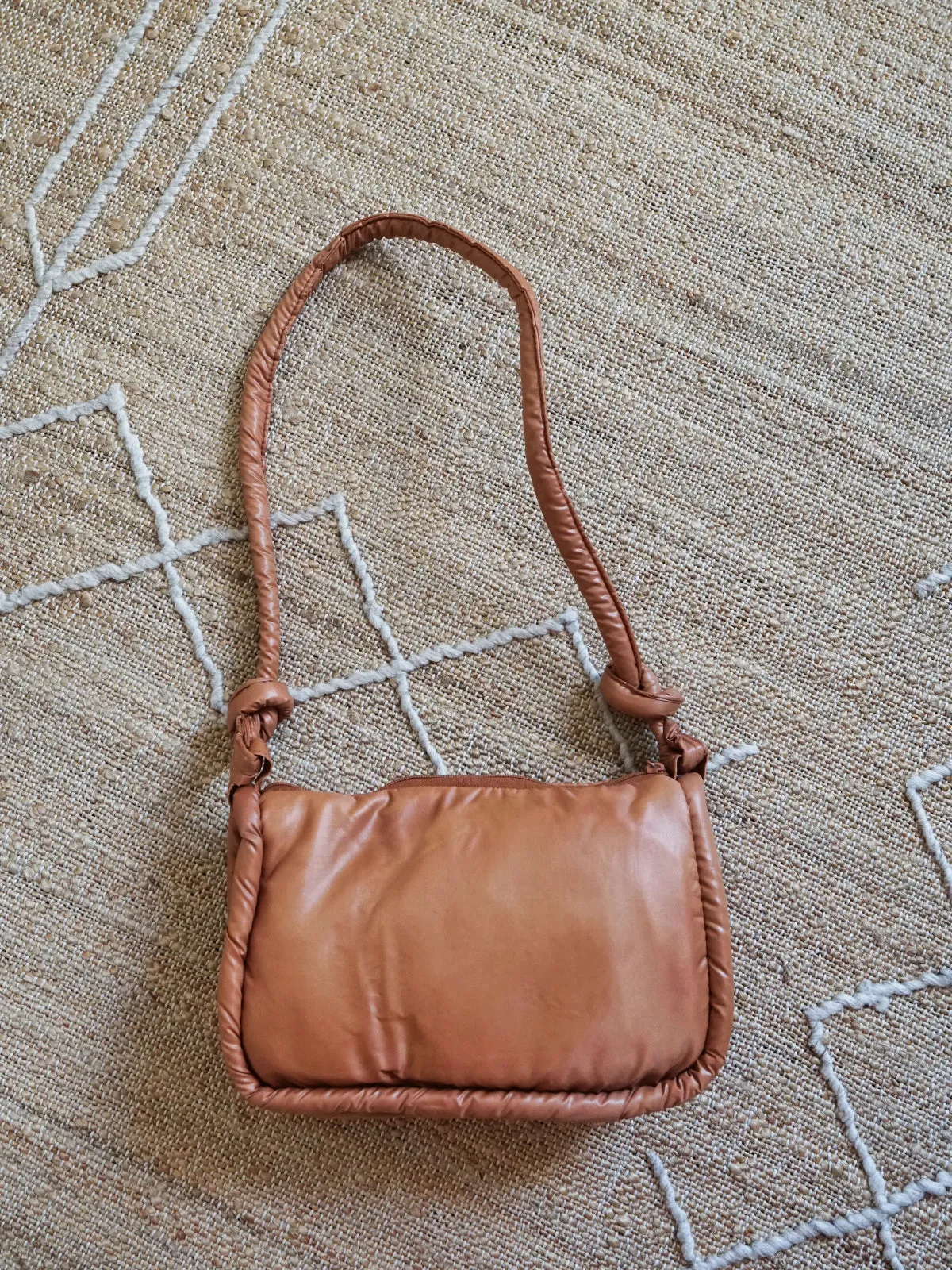 Vintage Pecan Nylon Puffer Bag