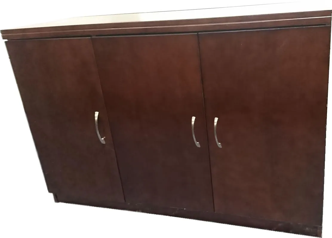 Walnut Real Wood Veneer 3 door office cupboard