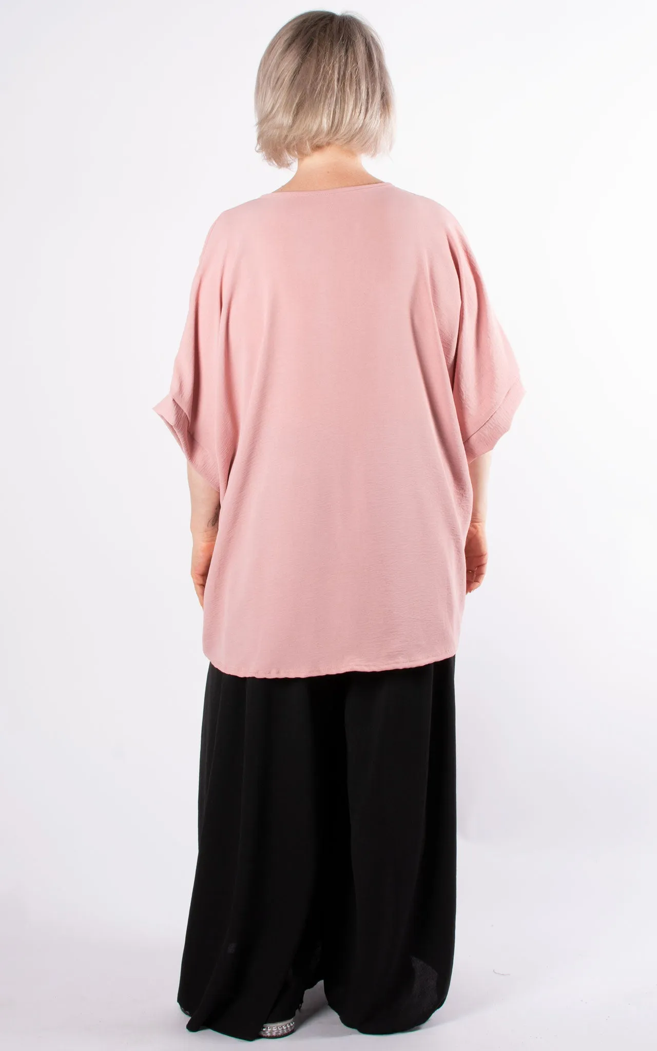 Whoopi Twisted V-Neck Top | Dusky Pink