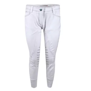 WOMEN RIDING BREECHES WITH GRIP AND POCKET DECORATION NASTRO ANIMO White