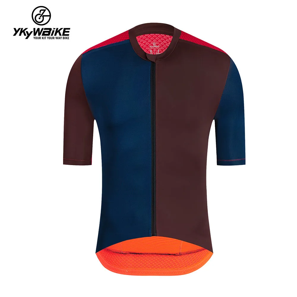 YKYW 2024 Men's New Cycling Jersey Moisture Wicking Quick Dry Multiple Color Combinations Colorblocking Dark Green Green