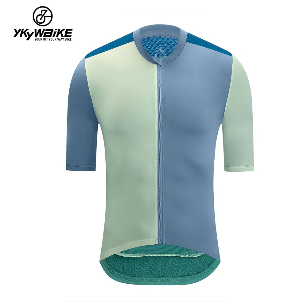 YKYW 2024 Men's New Cycling Jersey Moisture Wicking Quick Dry Multiple Color Combinations Colorblocking Dark Green Green