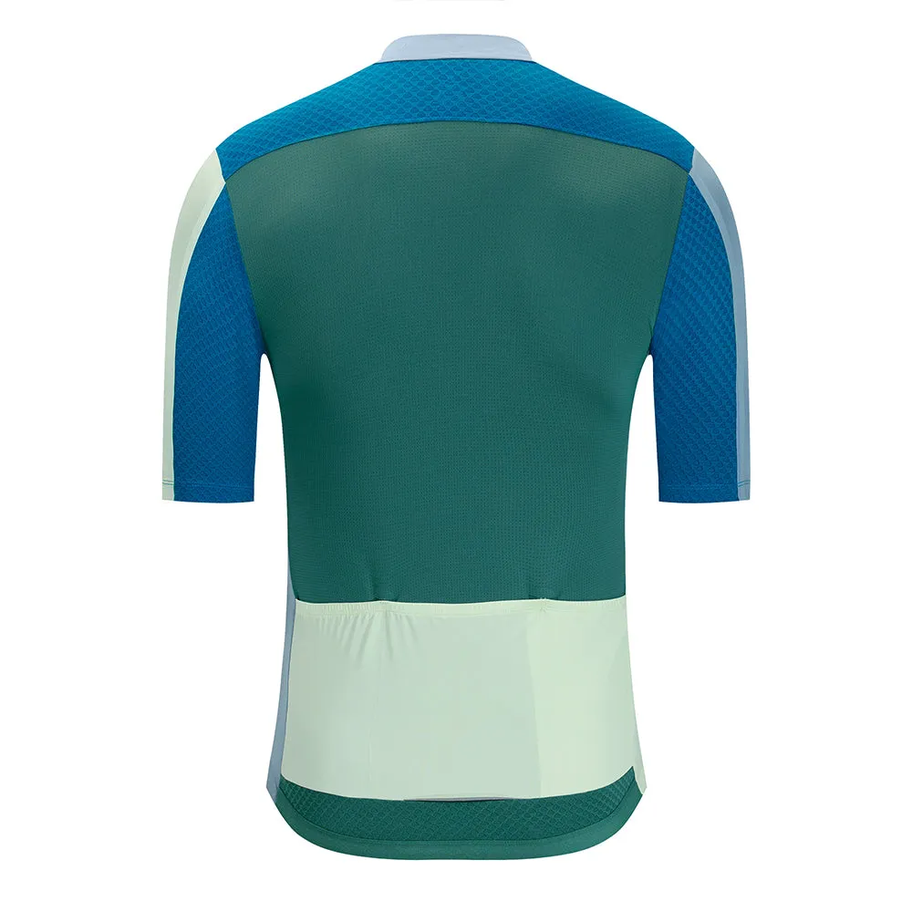 YKYW 2024 Men's New Cycling Jersey Moisture Wicking Quick Dry Multiple Color Combinations Colorblocking Dark Green Green