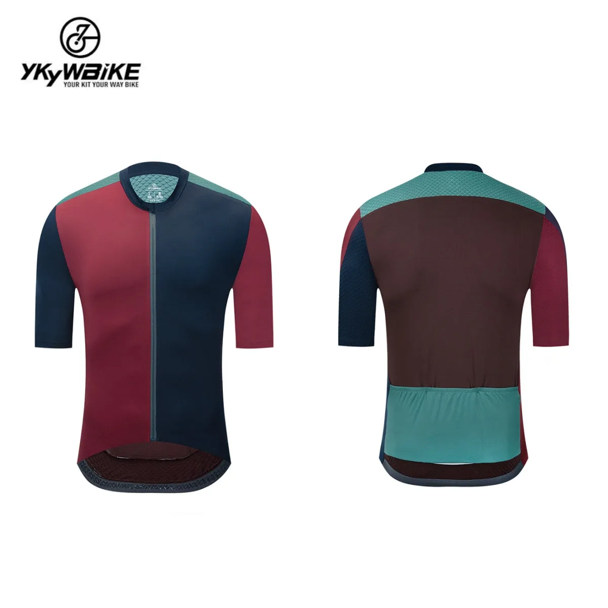 YKYW 2024 Men's New Cycling Jersey Moisture Wicking Quick Dry Multiple Color Combinations Colorblocking Dark Green Green