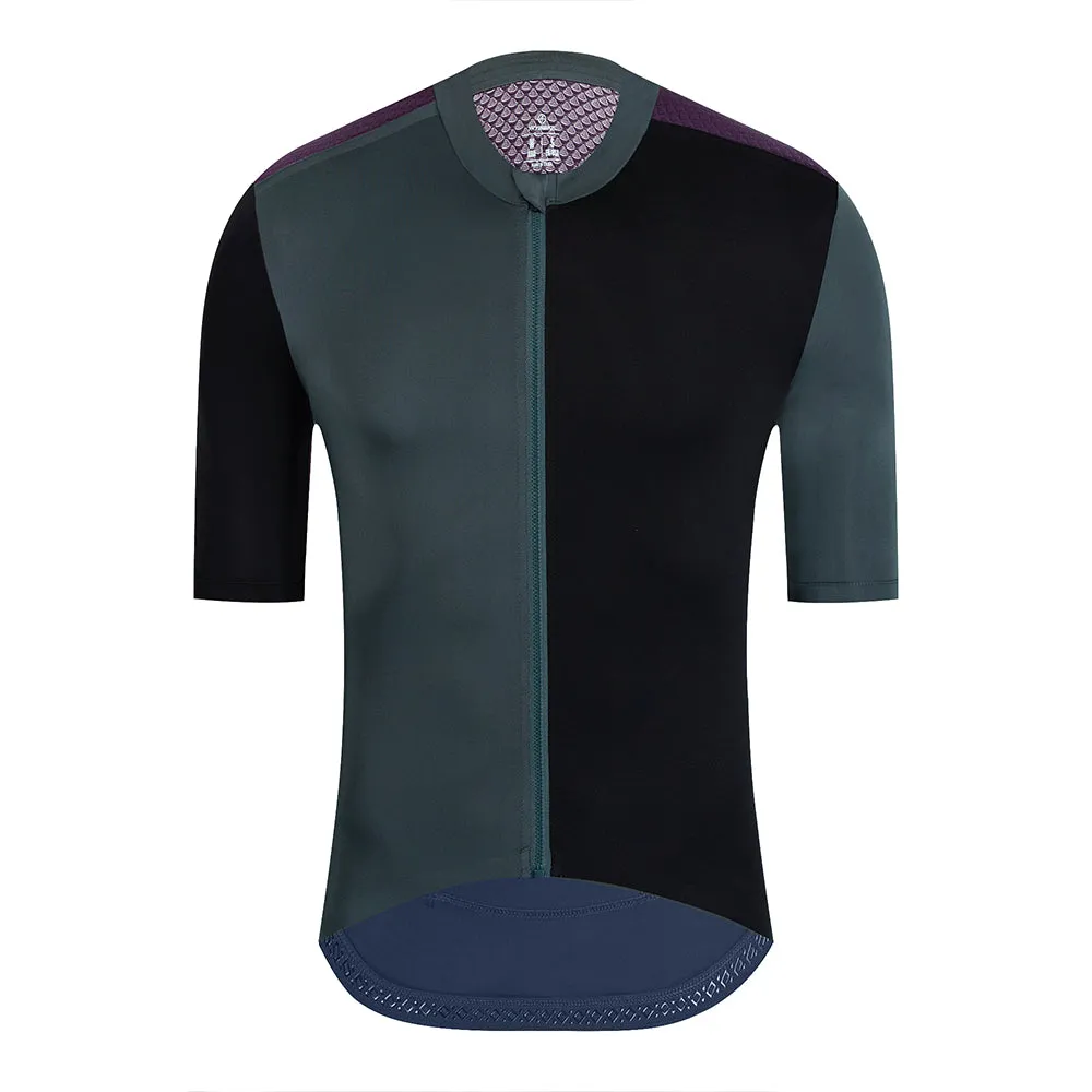 YKYW 2024 Men's New Cycling Jersey Moisture Wicking Quick Dry Multiple Color Combinations Colorblocking Dark Green Green