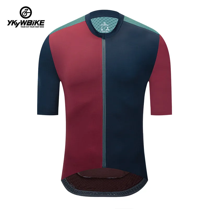 YKYW 2024 Men's New Cycling Jersey Moisture Wicking Quick Dry Multiple Color Combinations Colorblocking Dark Green Green